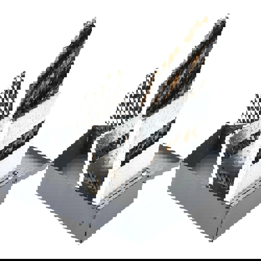 Drill Bit Set: Jobber Length Drill Bits, 15 Pc, 118 °, High Speed Steel